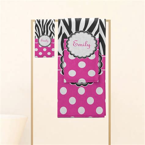 Custom Zebra Print And Polka Dots Hand Towel Full Print Personalized