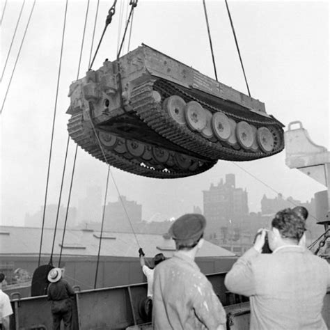 World War Ii • Bmashine Unloading In The Port Of New York