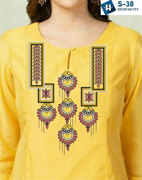 Kurti Embroidery Design Floral Embroidery Patterns Embroidery Fashion