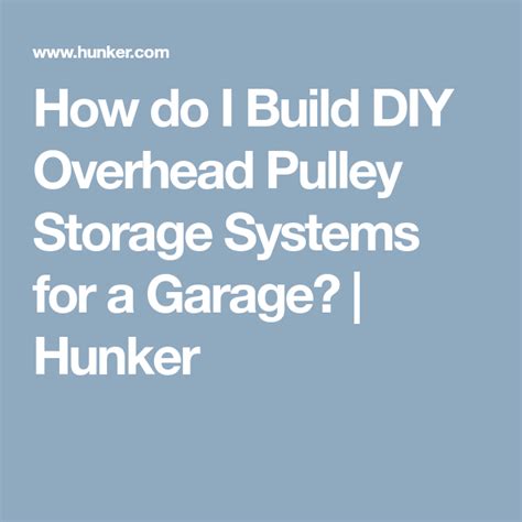 Diy overhead garage storage pulley system safety tips. How do I Build DIY Overhead Pulley Storage Systems for a ...