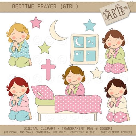 Clipart Bedtime Prayer Girl Graphics Clip Art Luvly