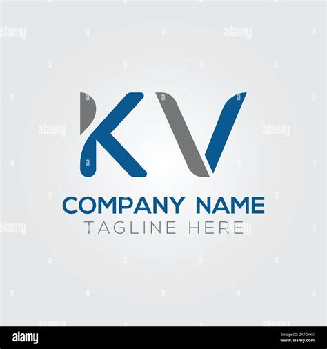 Initial Alphabet Kv Logo Design Vector Template Abstract Letter Kv