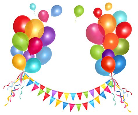 Transparent Party Streamer And Balloons Png Clipart Picture Clipart