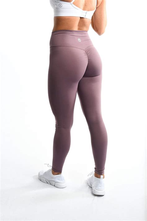 Effortless Scrunch Leggings Mauve Casual School Outfits Scrunch Workout Clothes