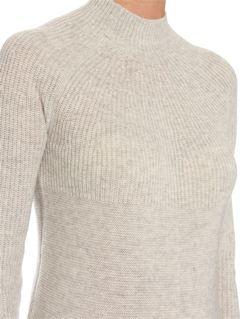 Lyst Vince Mock Neck Cashmere Sweater In Gray
