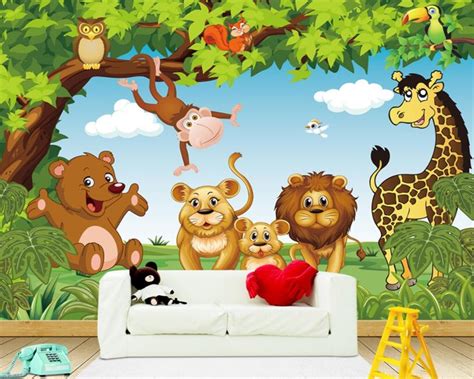 Sebenarnya karakter pikachu itu terinspirasi dari hewan apa ya. Beibehang Kustom 3D Wallpaper Kartun Hewan Hutan Anak anak ...
