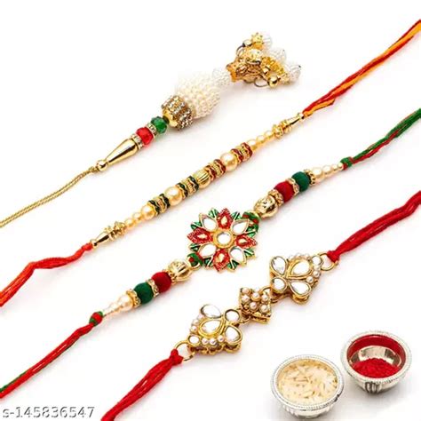 Unified Collection Rakhi Special Combo Set Designer Beautiful Stone