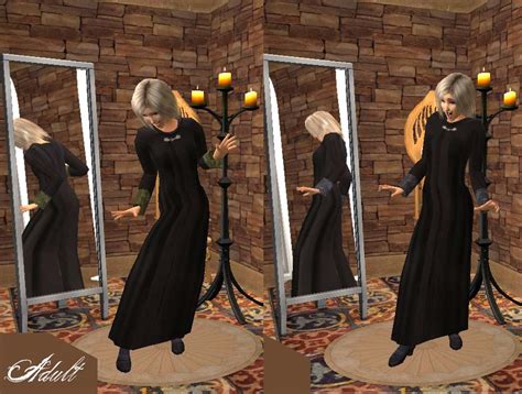 Mod The Sims Almost Medieval Cloaks Black Wool With Silver Buckle