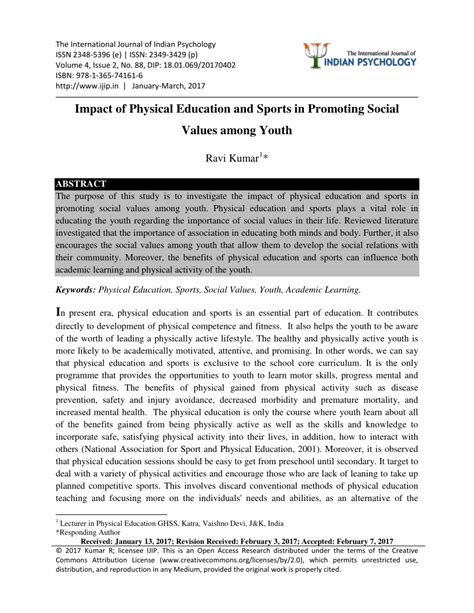 (PDF) Impact of Physical Education and Sports in Promoting ...