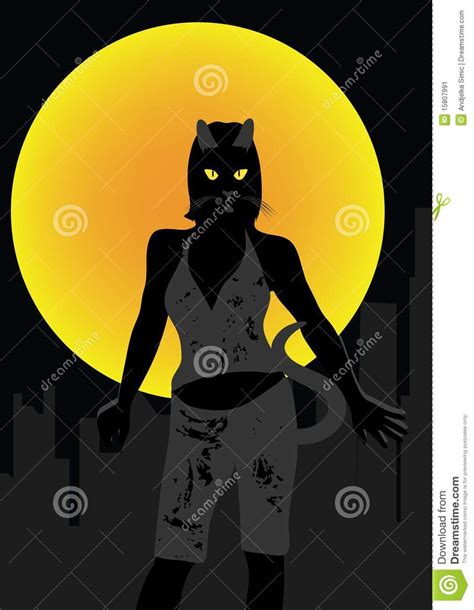 Woman With Cat Eyes Stock Vector Illustration Of Fantasy