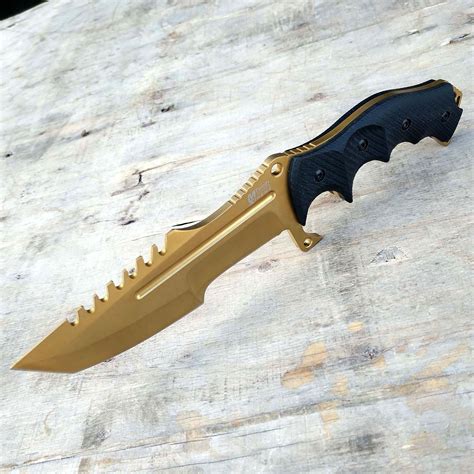 Counter Strike Csgo Huntsman Gold Tactical Hunting Survival Bowie Knife