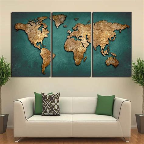 World Map Poster Large Ikea 3 Piece Canvas Art Map Canvas Painting