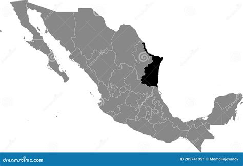 Location Map Of Tamaulipas State Stock Vector Illustration Of Country