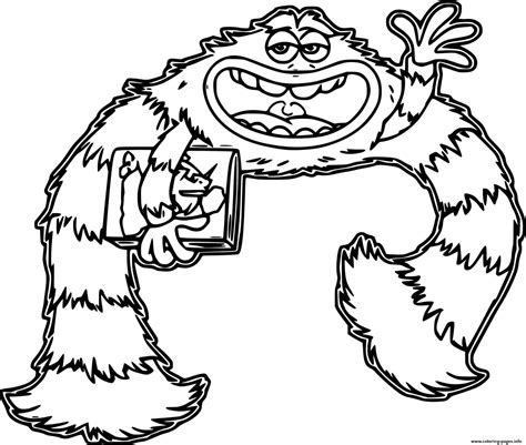 Furry Scary Monster Coloring Page Printable