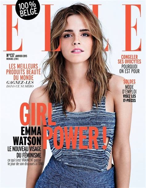 Picture Of Emma Watson Elle Magazine Magazine Cover Fashion
