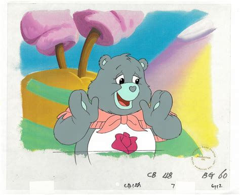 The Care Bears Original Production Cel Grams Bear Smiling Animated Art