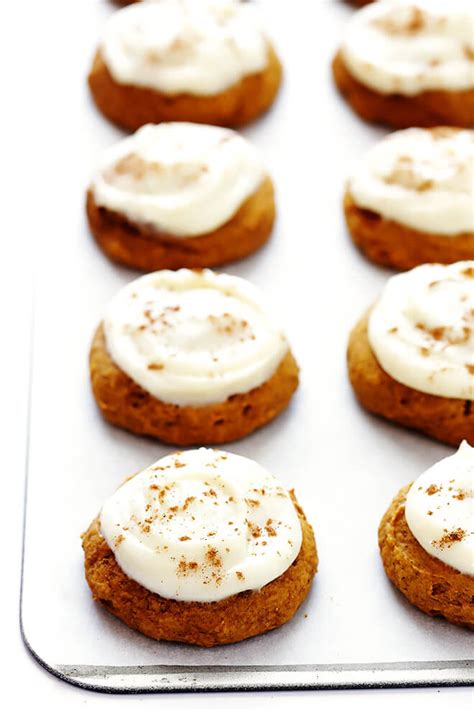 Pumpkin Cookies With Cream Cheese Frosting Gimme Some Oven