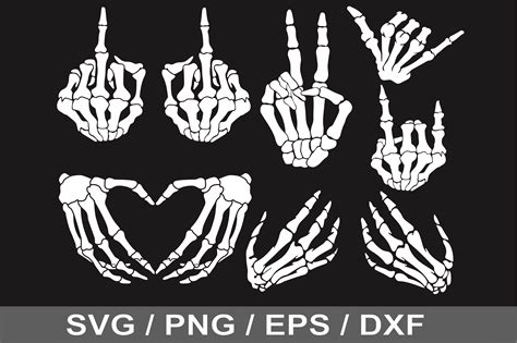 Peace Skeleton Hand Svg Png Eps Dxf Gráfico Por Design Studio