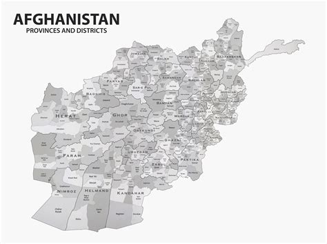 Large Detailed Provinces And Districts Map Of Afghanistan Afghanistan