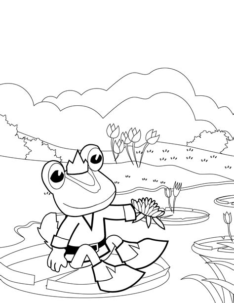 Frog Prince Coloring Page At Free