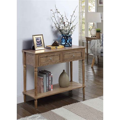 Convenience Concepts French Country Driftwood Two Drawer Hall Table
