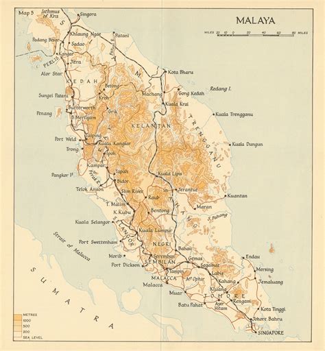 Malaya In 1941 Malaysia 1957 Old Vintage Map Plan Chart