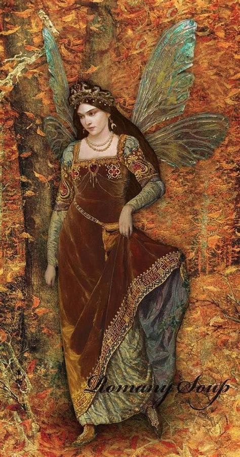Autumn Fairy Queen Faery Art Pre Raphaelite Art Fairytale Art Fairy