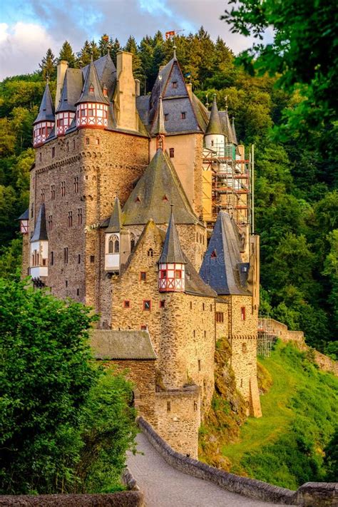 Burg Eltz Castle In Rhineland Palatinate At Sunset Stock Photo Image