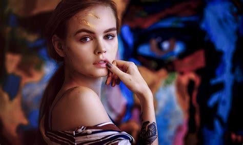 Wallpaper Face Portrait Tattoo Model Finder On Lips Anastasia
