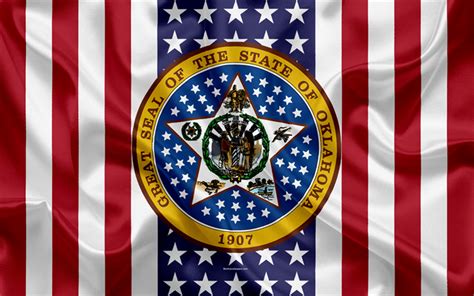 Download Wallpapers Oklahoma Usa 4k American State Seal Of Oklahoma