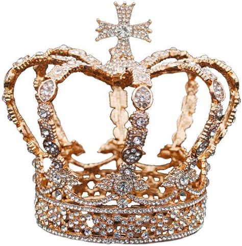 Dfghjk Corona De Tiara Para Mujer Corona Cruzada Masculina Corona Nupcial Para Boda Corona