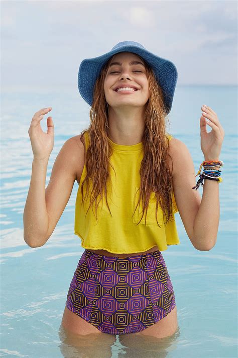 Shop The Out From Under Printed Flat High Waisted Bikini Bottom And More Urban Outfitters At