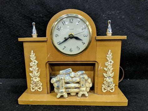 Vintage Fireplace Light Up Clock Mariner Auctions And Liquidations Ltd