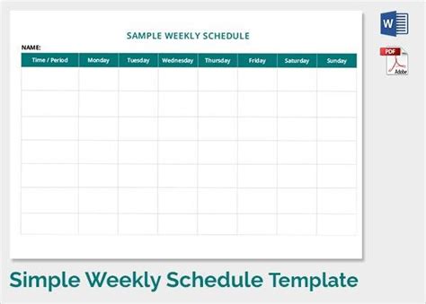 Sample Weekly Schedule Template 34 Documents In Psd Word Pdf