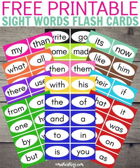 Sight Word Flashcards Printable