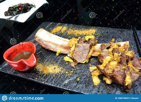 bbq tender delicacy calf rib with spicy sauce stock image image of marinated charcoal 168319633