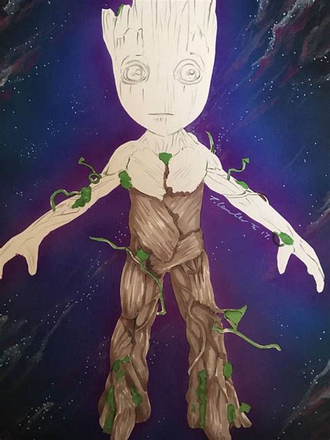 Baby Groot Original Pencil Drawing Fan Art A4 Guardians Of Etsy