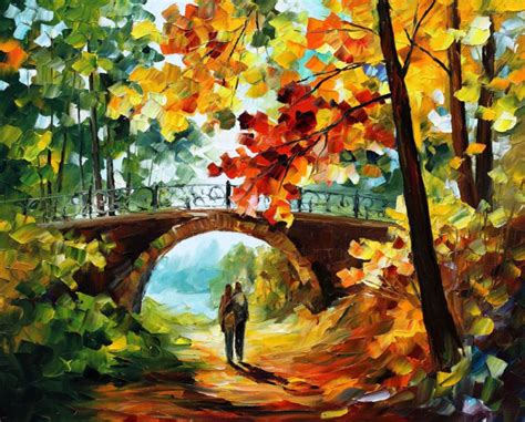 Golden Fall — Palette Knife Landscape Oil Painting On