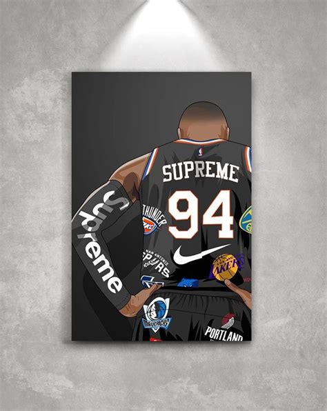 Champion Nba Supreme Canvas Wall Art Hypebeast Decor Etsy