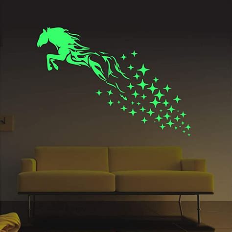 Buy Vcreate Decor Glow In The Dark Horse And Star Night Glow Sticker Pvc