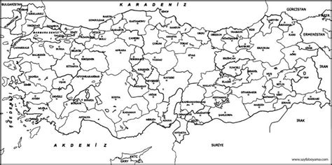 Turkiye Iller Haritasi Boyama Sayfasi Harita Boya Boyama sayfaları