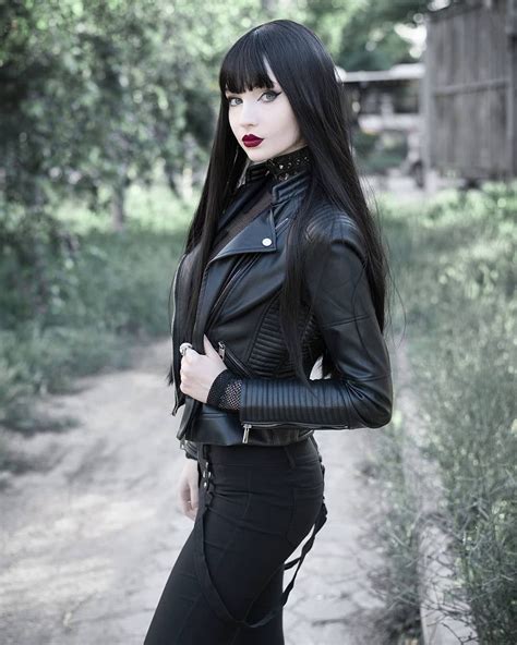 gothic girls emo girls leather jacket girl leather outfit goth beauty dark beauty dark