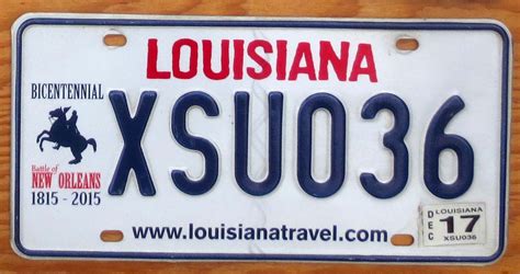 2017 Louisiana Vg Automobile License Plate Store Collectible License