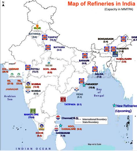 Places Where Petroleum Refineries Are Located In India List Of Oil