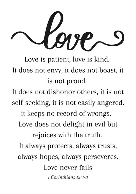 Love Is 1 Corinthians 134 8 Christian Print Christian Etsy Uk