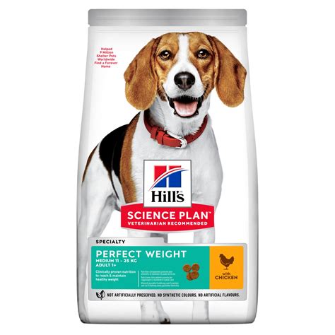 Hills Science Plan Adult Perfect Weight Medium Dry Dog Food Chicken