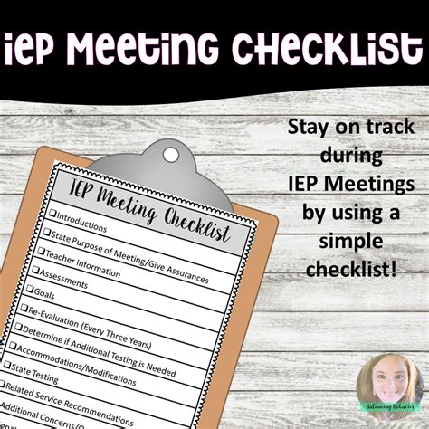 Iep Meeting Checklist Iep Meeting Checklist Iep Iep Meeting