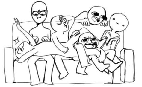 Free templates/croquis for realistically proportioned women. Draw The Squad Couch Blank Template 6 People | Draw The ...