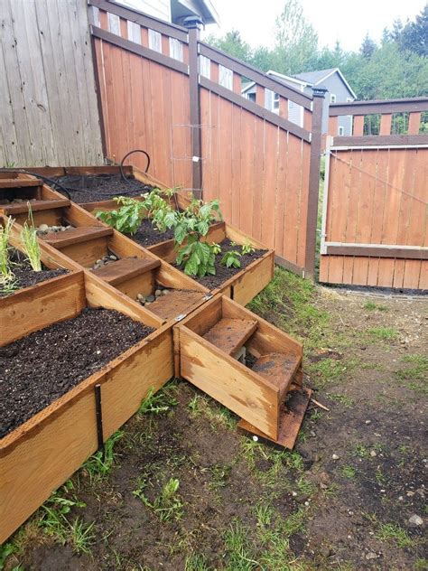 What happens if you have a slope where you need to put the beds? Hillside raised garden | Sloped garden, Garden boxes ...