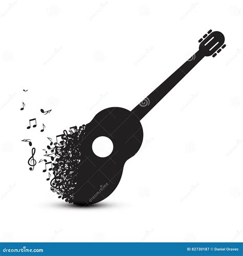 Guitar Made From Notes Stock Vector Illustration Of Icon 82730187